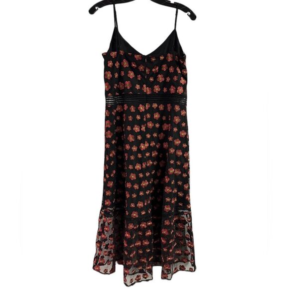 Jack by BB Dakota Magic Hour Black Embroidered Midi Dress Size 8 - Picture 8 of 13